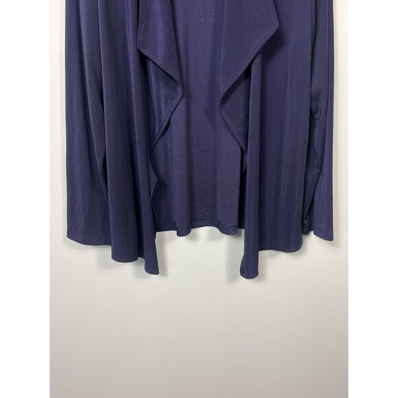Chicos Sweater Womens Size 3 Purple Easywear Cardigan Open Long Sleeve XL Slinky - Picture 4 of 8
